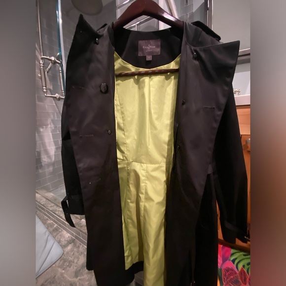 Cole Haan Women’s Belted Trench Coat Double Breasted Black - Picture 9 of 12